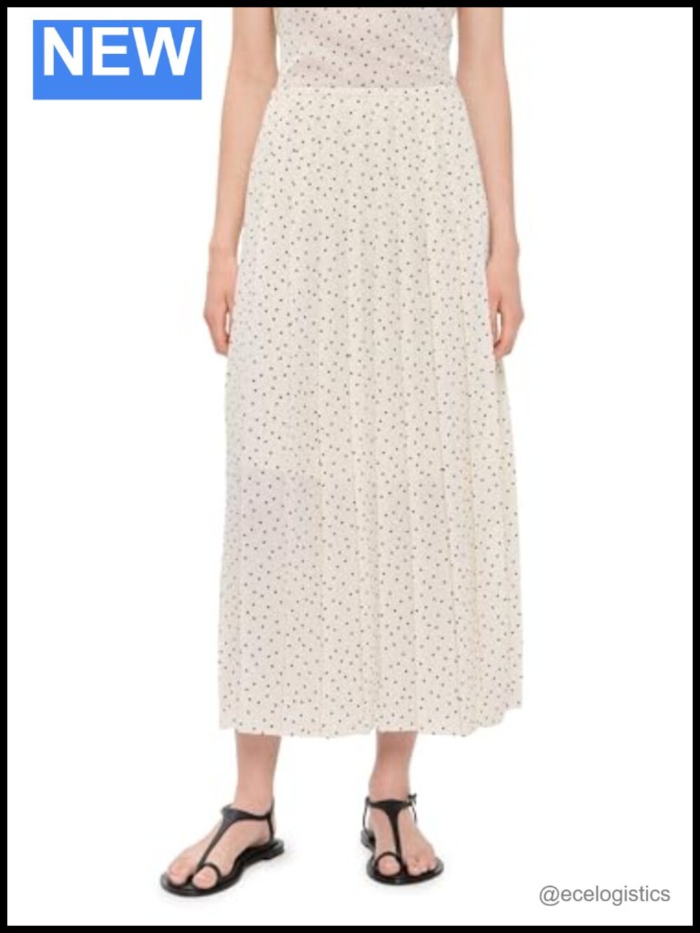 Pleated Wrap Midi Skirt Polyester Faux Wrap A-Line Wear to Work